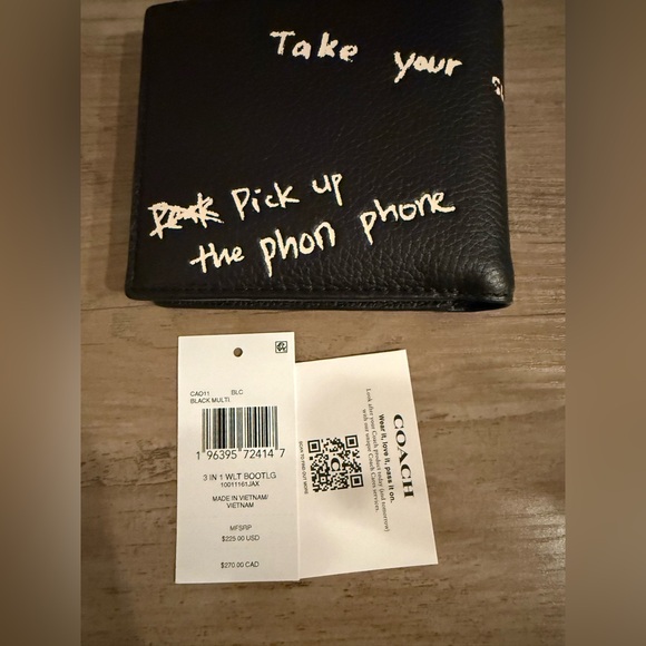Coach black 3 In 1 Wallet In Sketch Print CAO11 NWT price is firm - Picture 8 of 8